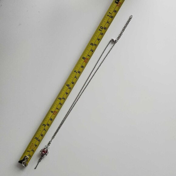 Vintage classic victorian gothic vampire red and silver rosary necklace - Picture 3 of 8